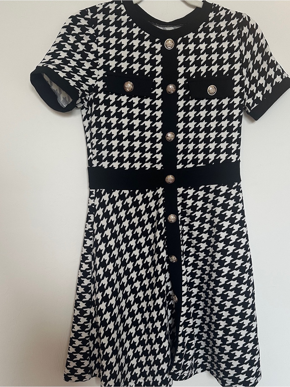 SHEIN - Black and White Houndstooth Dress